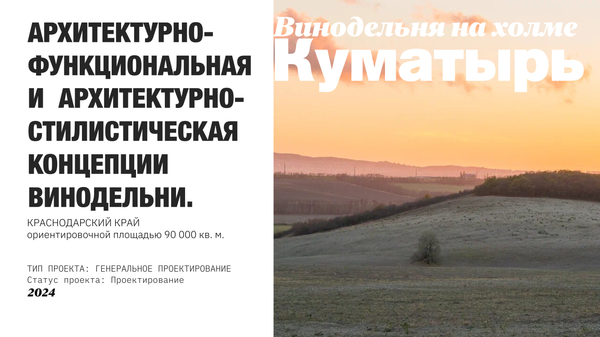 Архитектурно-функциональная и архитектурно-стилистическая концепция винодельни в Краснодарском крае